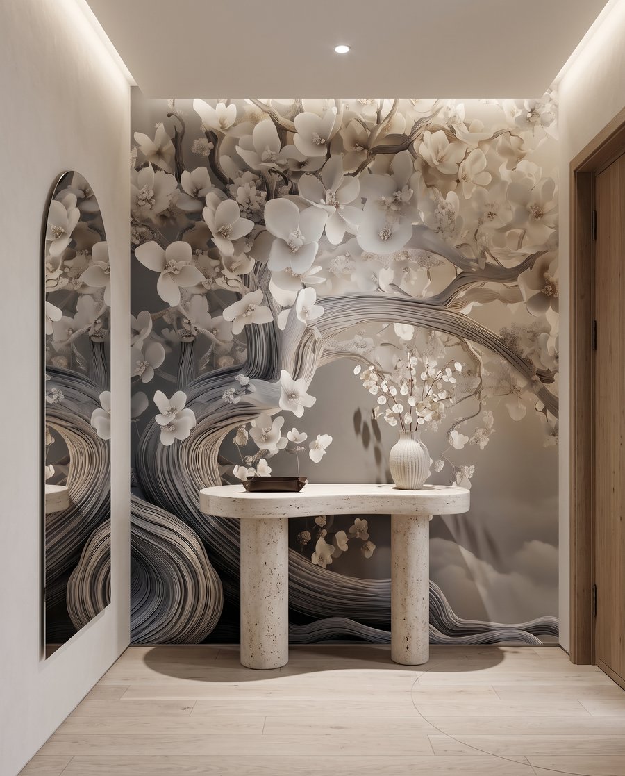 Albero fiorito sulle onde — ambiente 7
