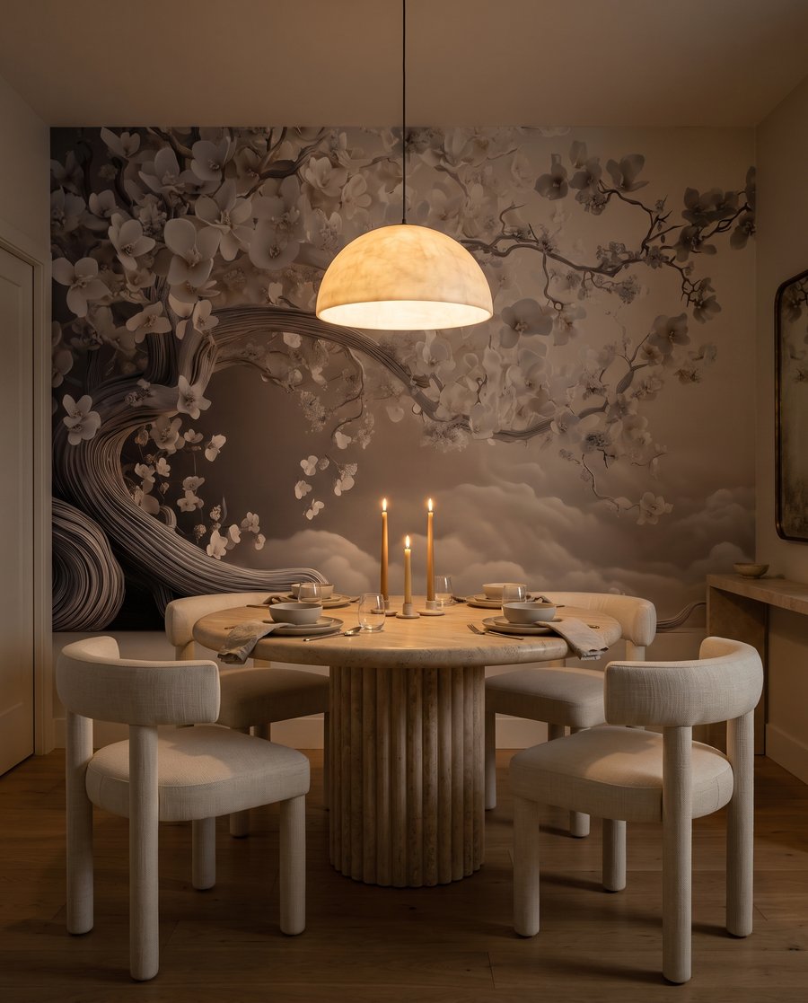 Albero fiorito sulle onde — ambiente 8