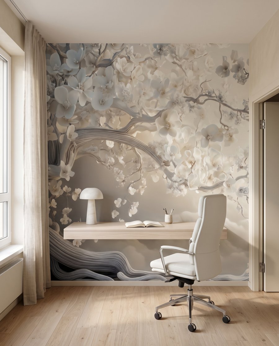 Albero fiorito sulle onde — ambiente 9