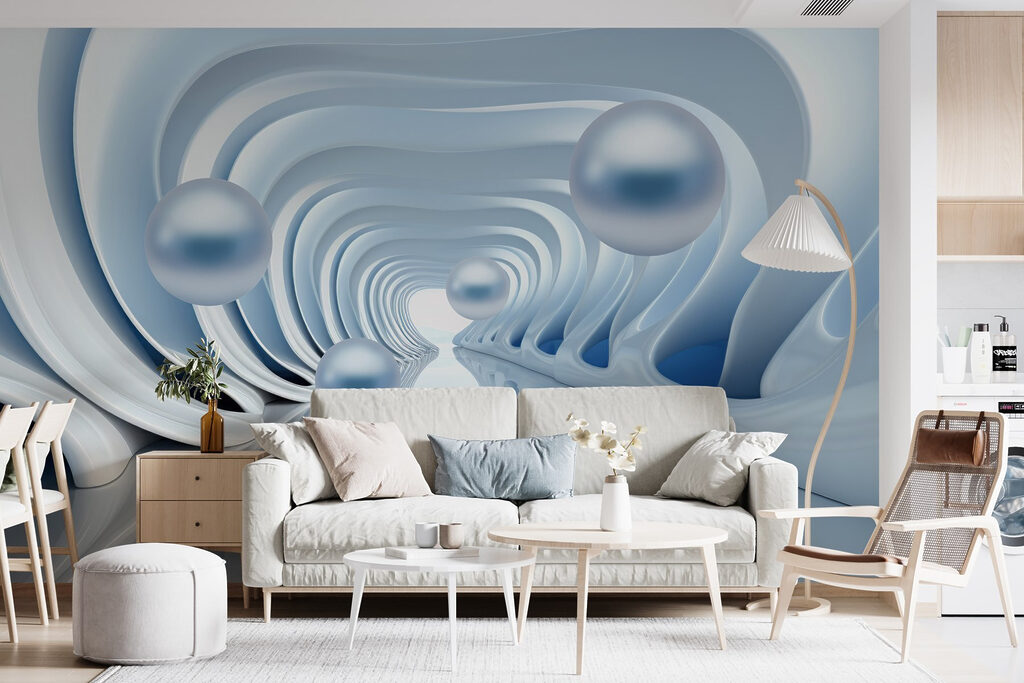 Sfere argentate nel tunnel — ambiente 1