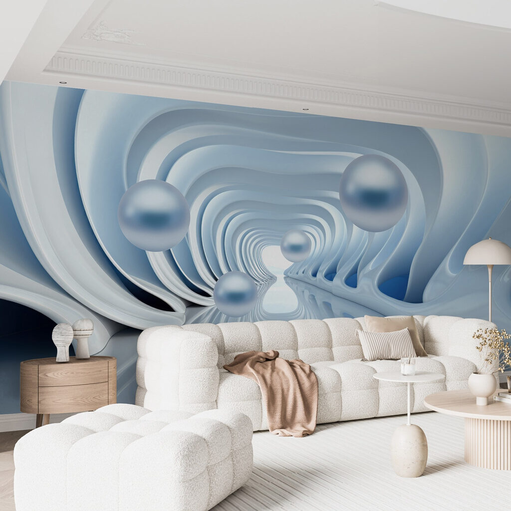 Sfere argentate nel tunnel — ambiente 2