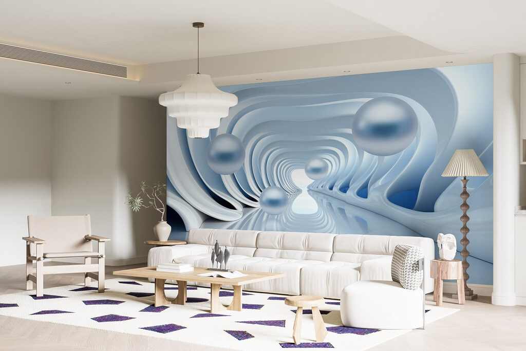 Sfere argentate nel tunnel — ambiente 4