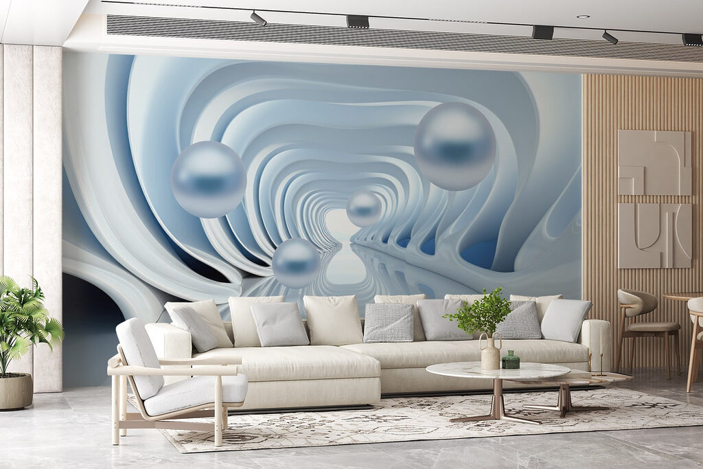 Sfere argentate nel tunnel — ambiente 5
