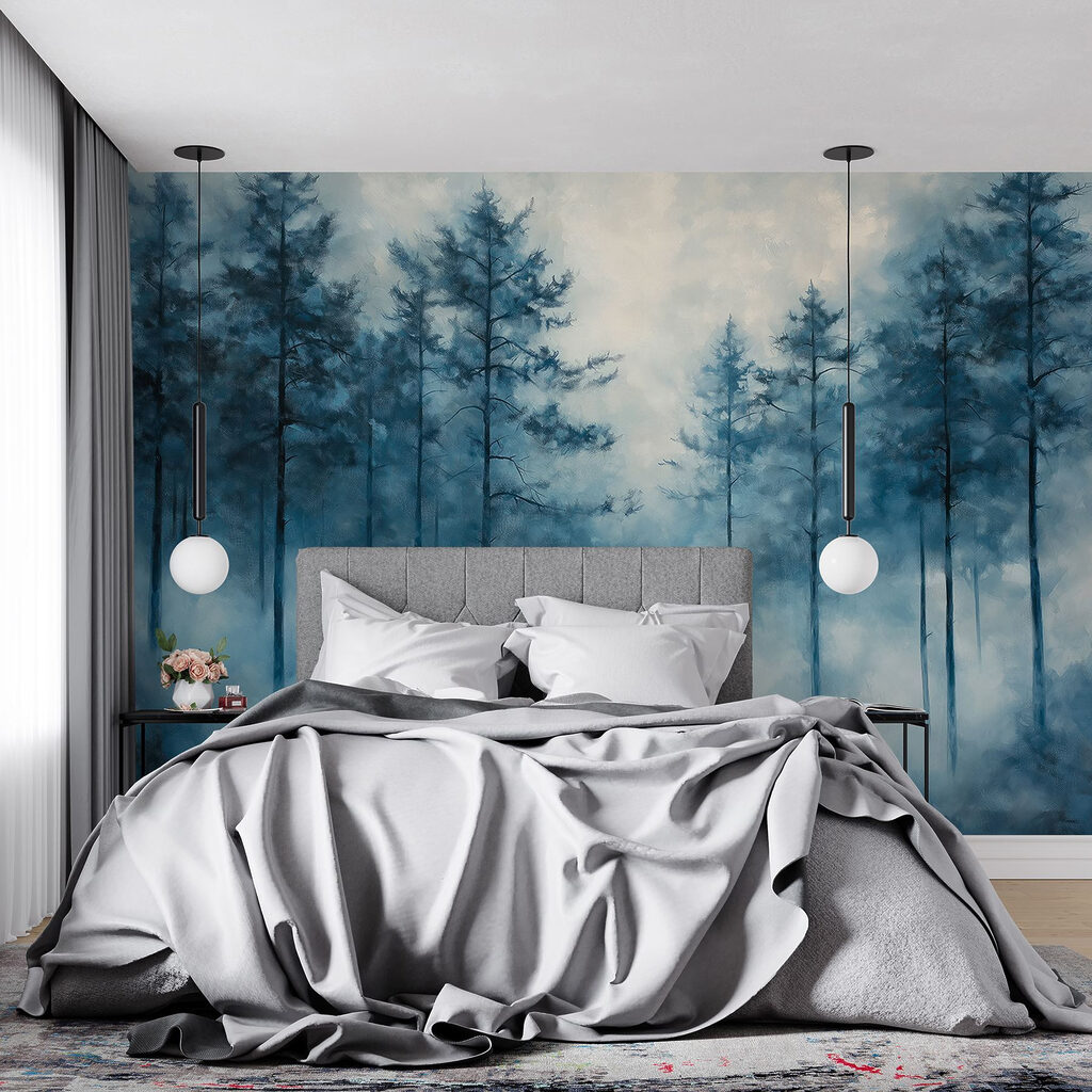 Alti alberi nella nebbia — ambiente 1