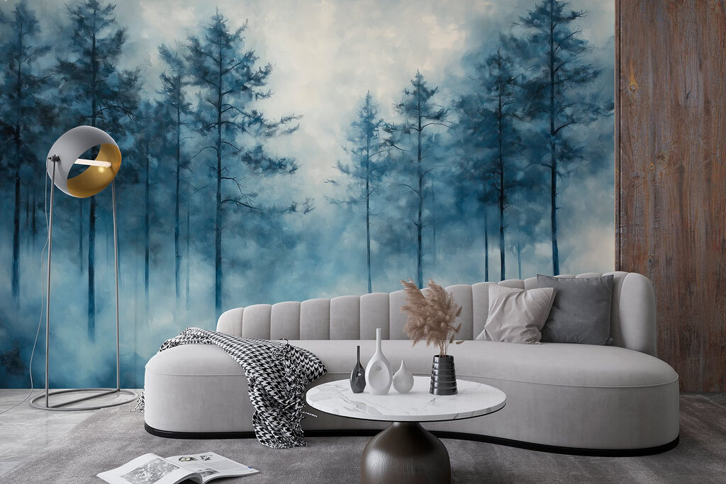 Alti alberi nella nebbia — ambiente 4