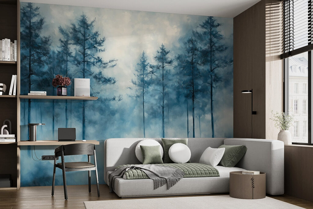 Alti alberi nella nebbia — ambiente 5
