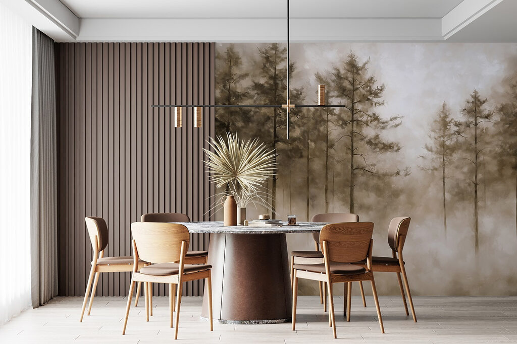 Alti alberi nella nebbia — ambiente 4