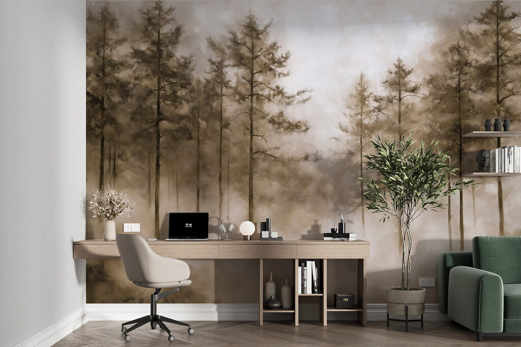 Alti alberi nella nebbia — ambiente 6