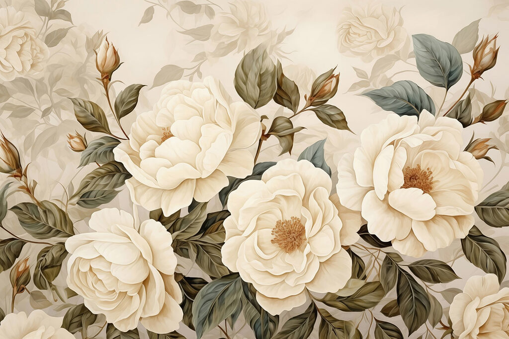 Rose tra boccioli chiusi — design completo