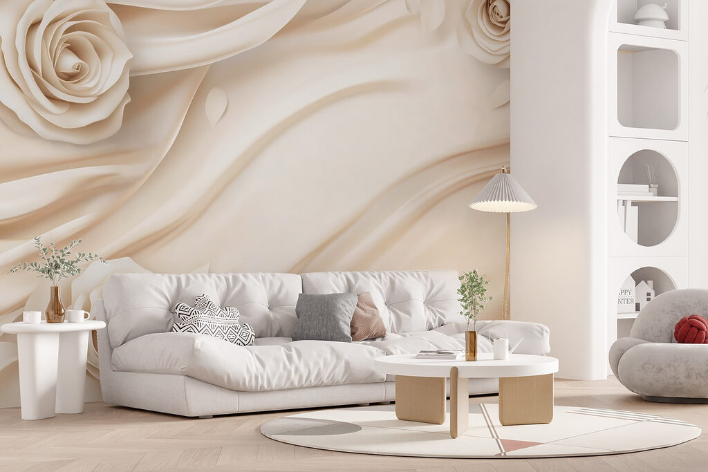 Rose lungo curve bianche — ambiente 5