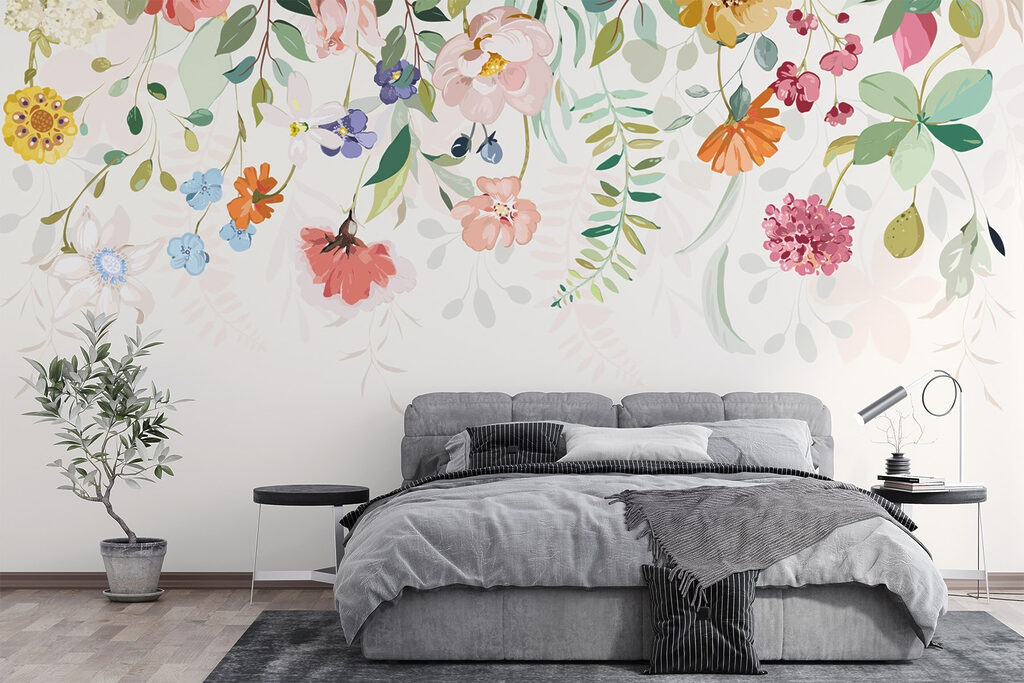 Fiori colorati che scendono — ambiente 1