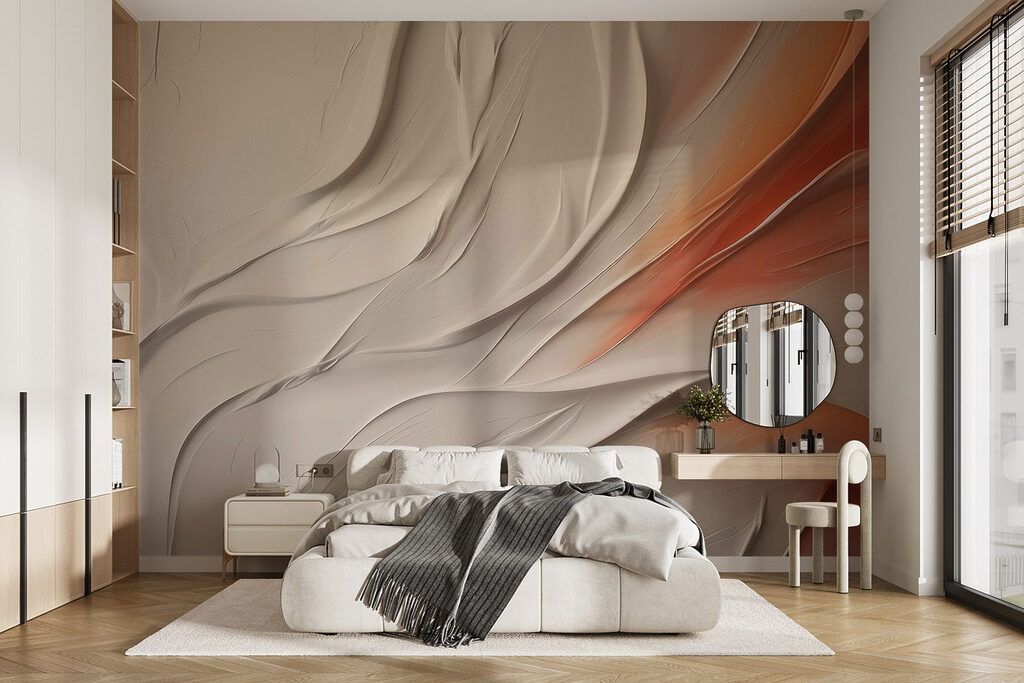 Pieghe crema e terracotta — ambiente 1
