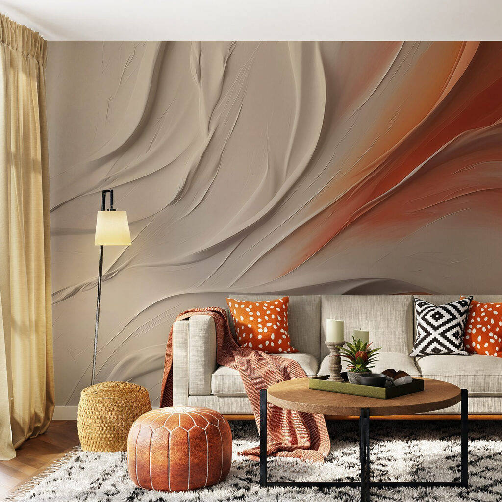 Pieghe crema e terracotta — ambiente 2
