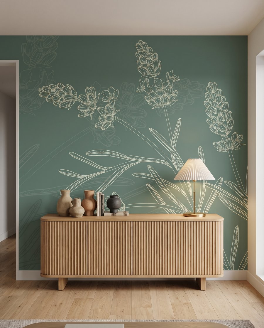 Grappoli di fiori disegnati in un ambiente