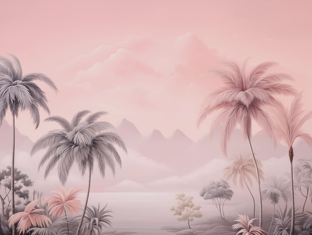 Palme nella lontananza rosa — design completo