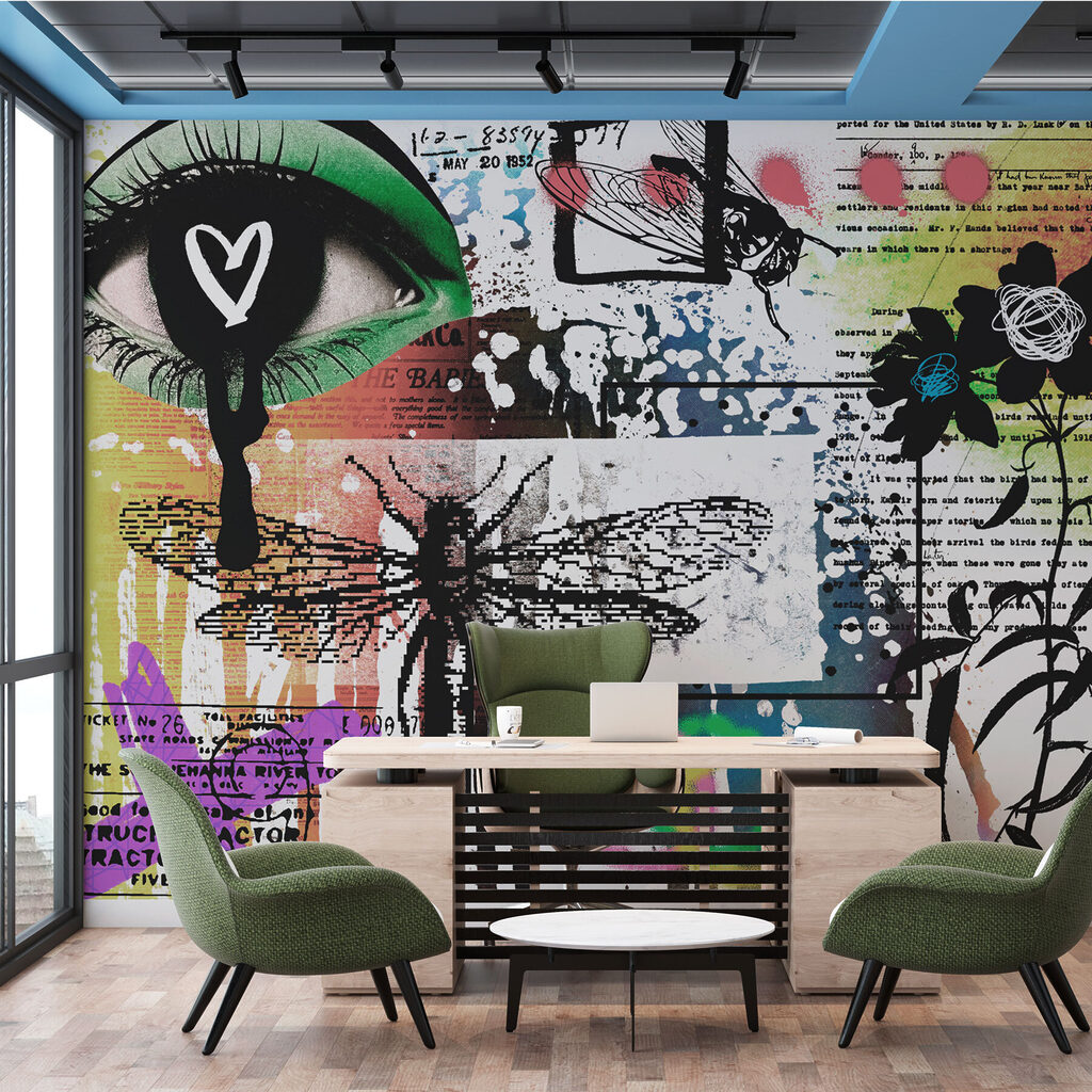 Occhio tra schizzi colorati — ambiente 4