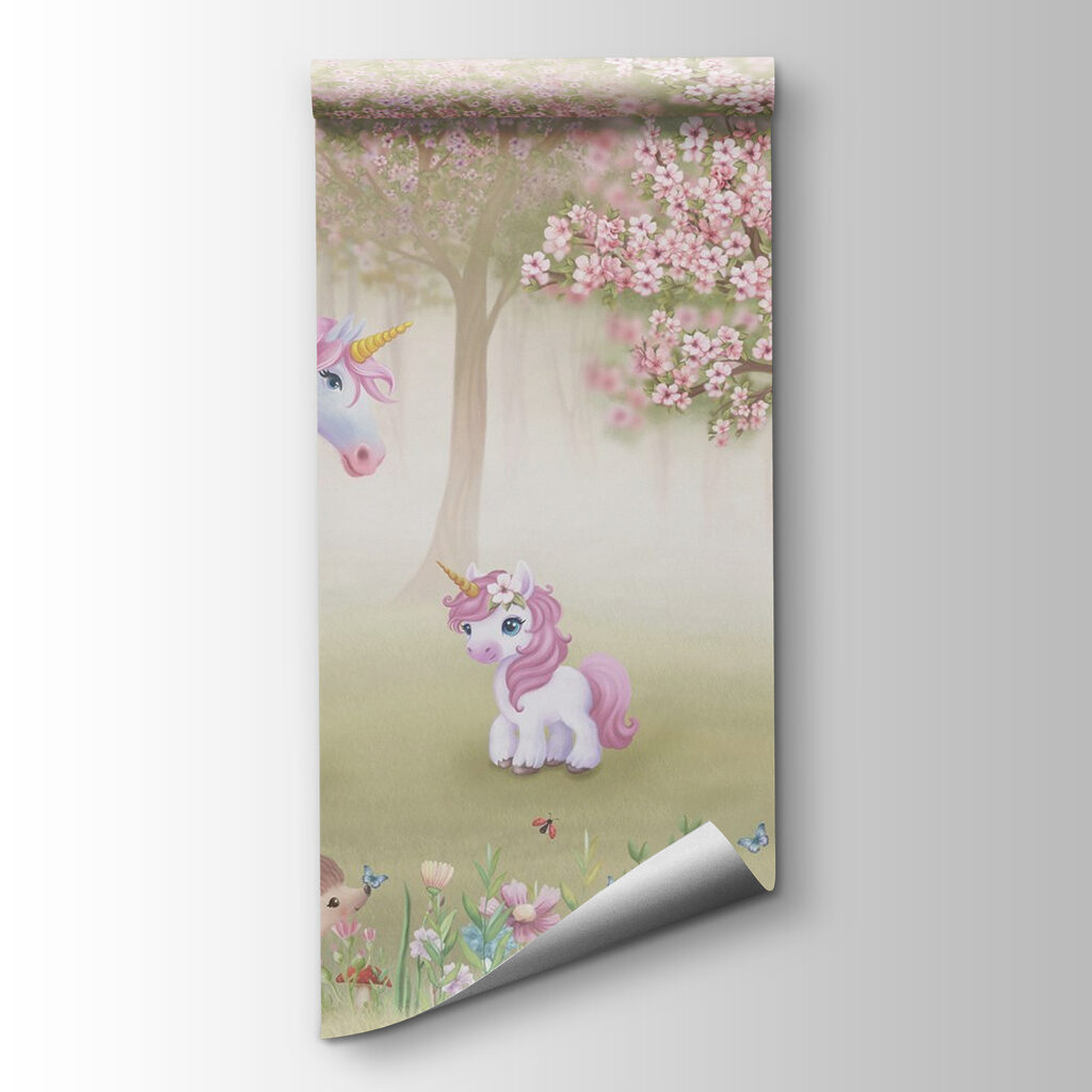 Unicorni tra fiori rosa — vista del prodotto