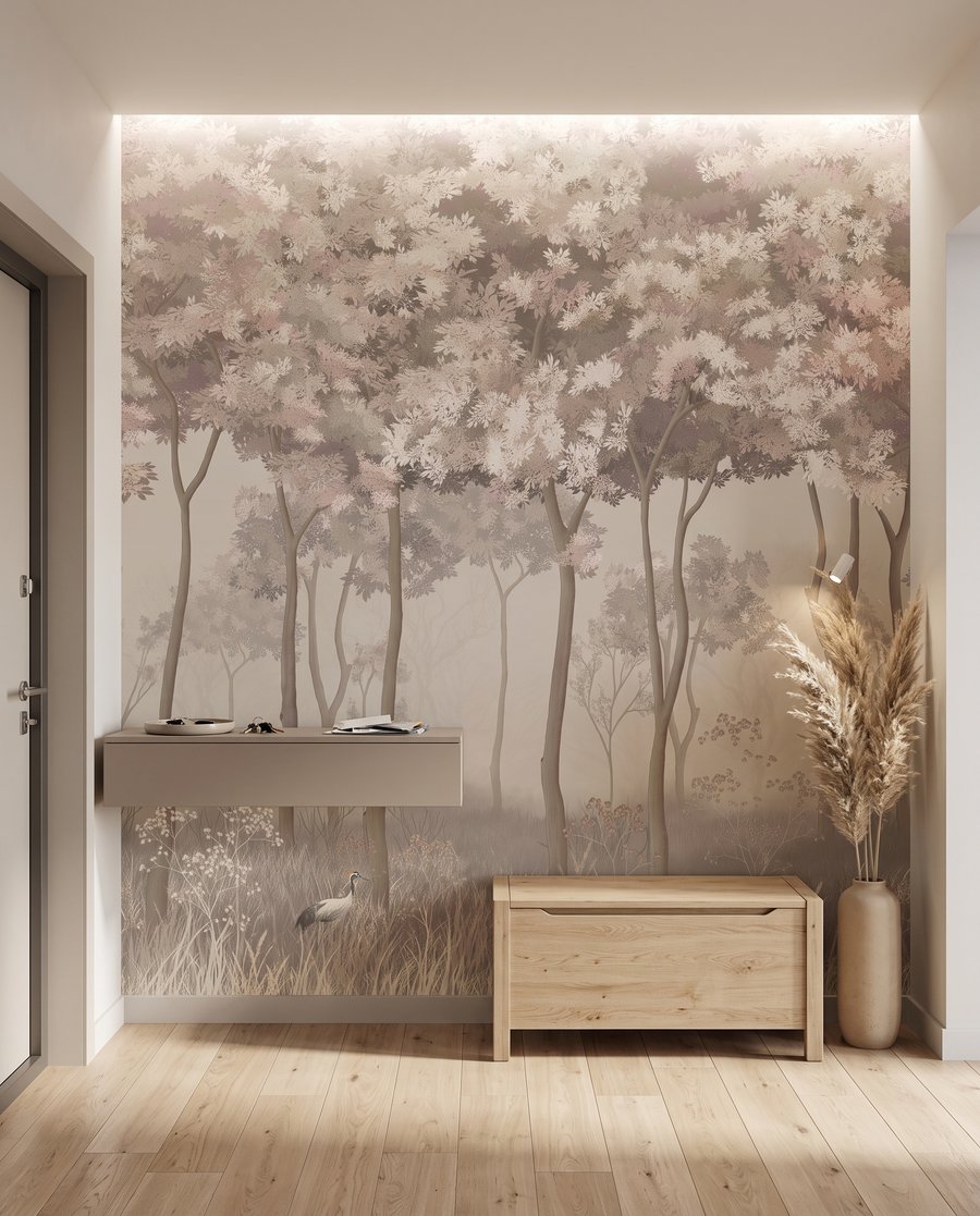 Bosco fiorito nella nebbia — ambiente 7