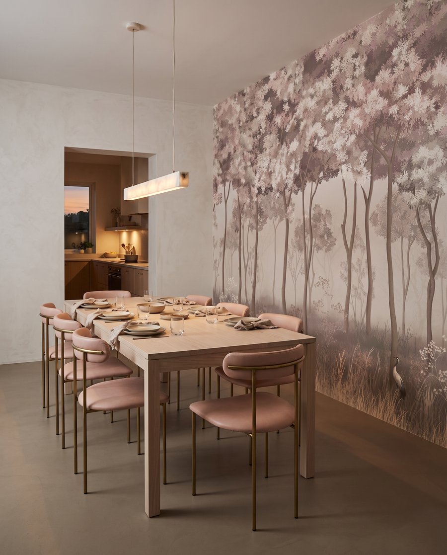 Bosco fiorito nella nebbia — ambiente 9