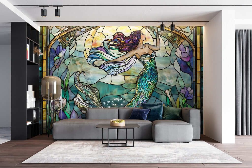 Sirena in vetrata colorata — ambiente 4