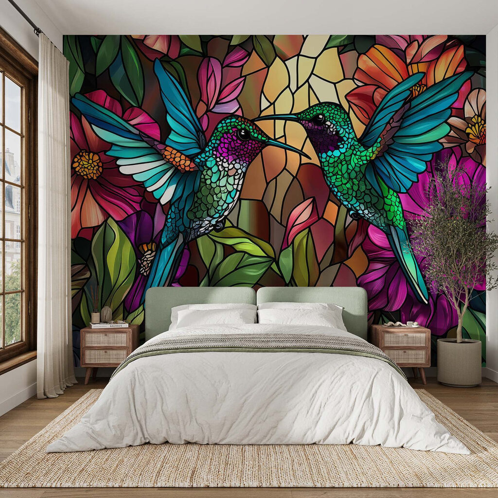Colibrì tra fiori colorati — ambiente 2