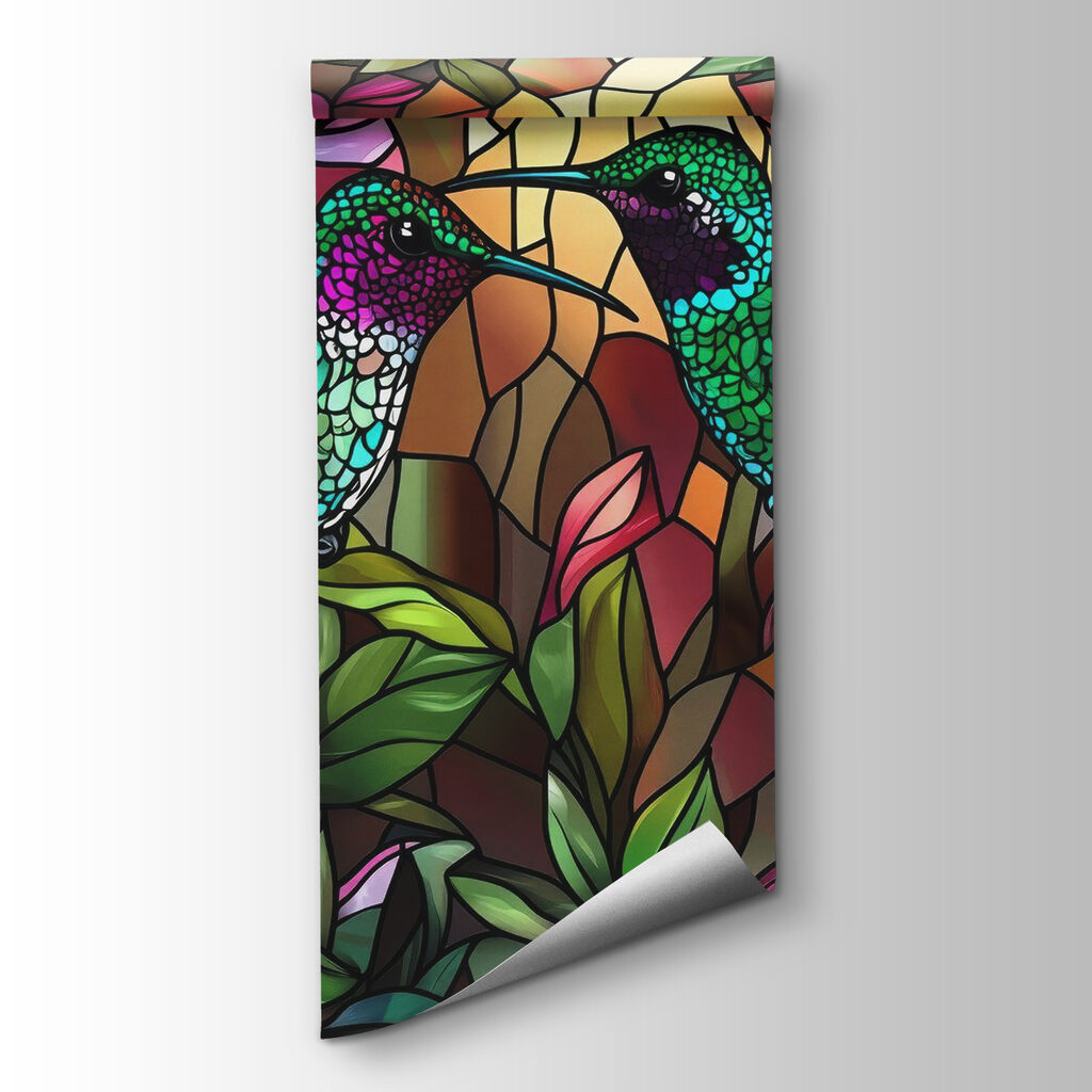 Colibrì tra fiori colorati — vista del prodotto