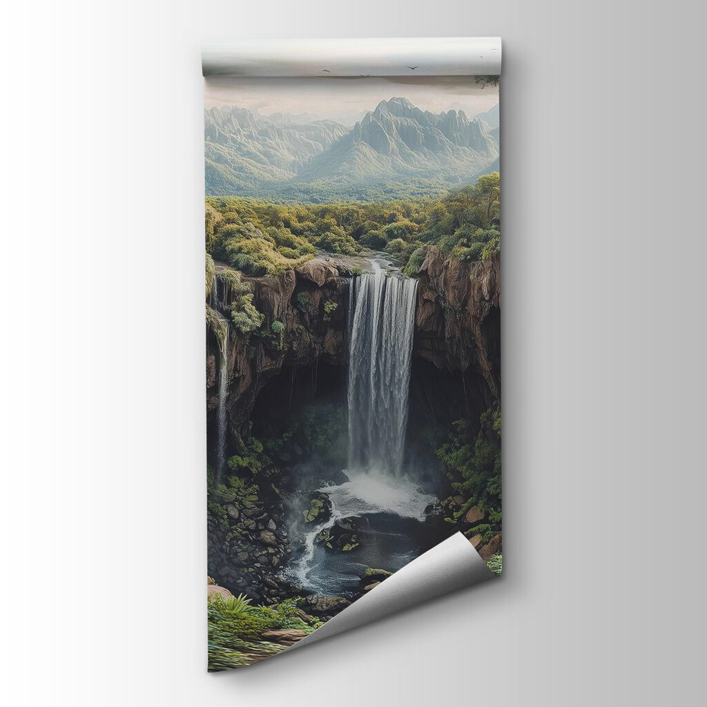 Cascata tra rocce boscose — vista del prodotto