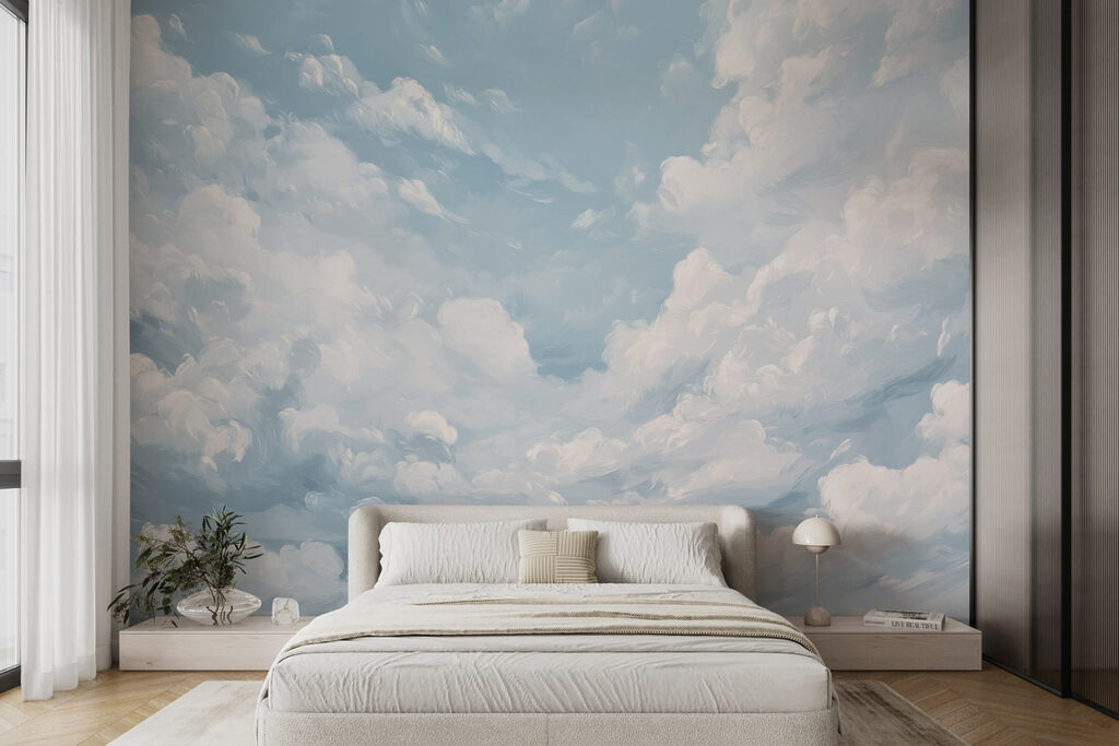 Nuvole in cielo azzurro in un ambiente