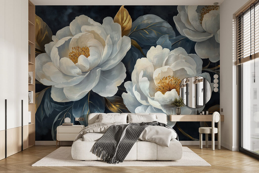 Peonie su blu notte — ambiente 1