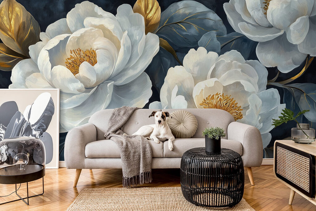 Peonie su blu notte — ambiente 3