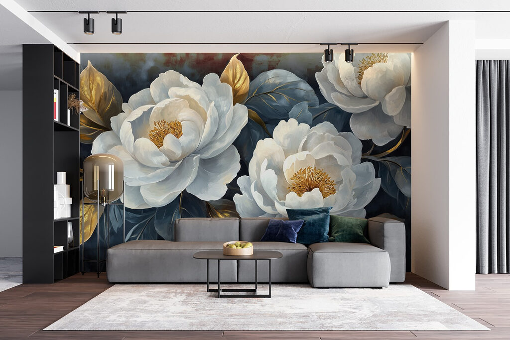 Peonie su blu notte — ambiente 5
