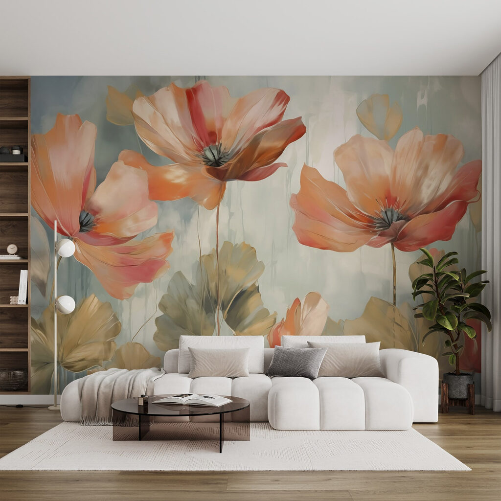 Fiori arancio a pennellate — ambiente 1
