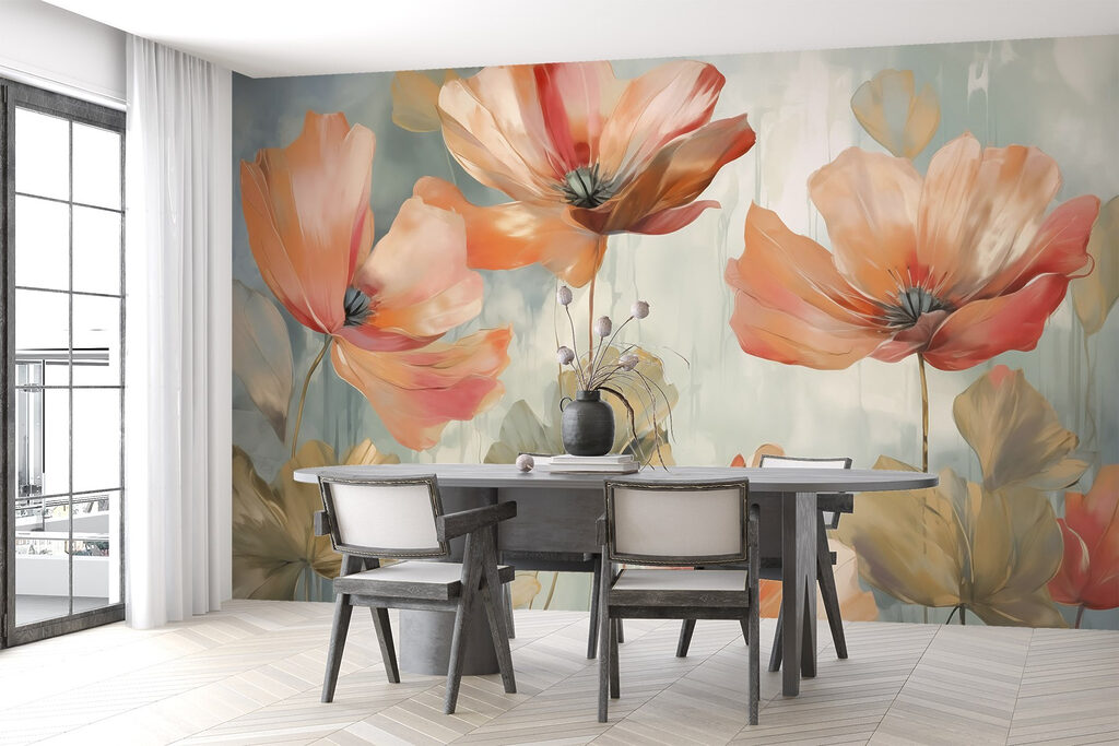 Fiori arancio a pennellate — ambiente 2