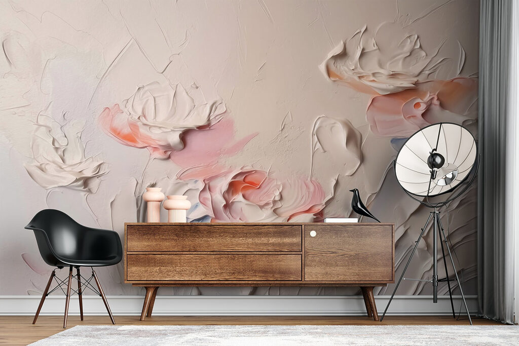Fiori rosa a pennellate — ambiente 2