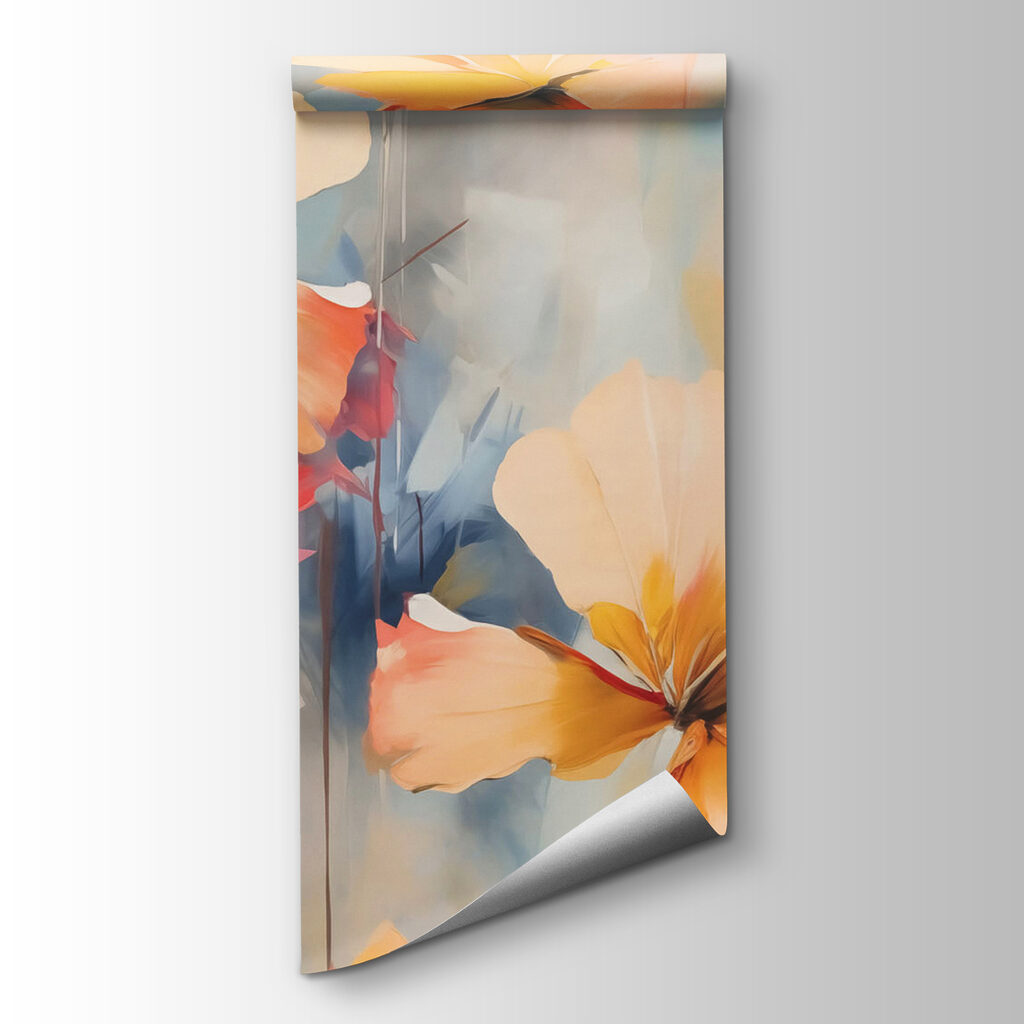 Fiori arancio su azzurro — vista del prodotto