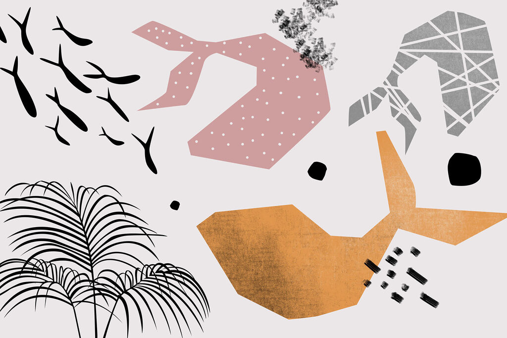 Palme su forme rosa — design completo
