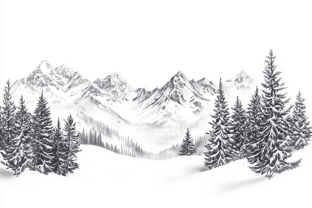 Crinale tra pini scuri — design completo