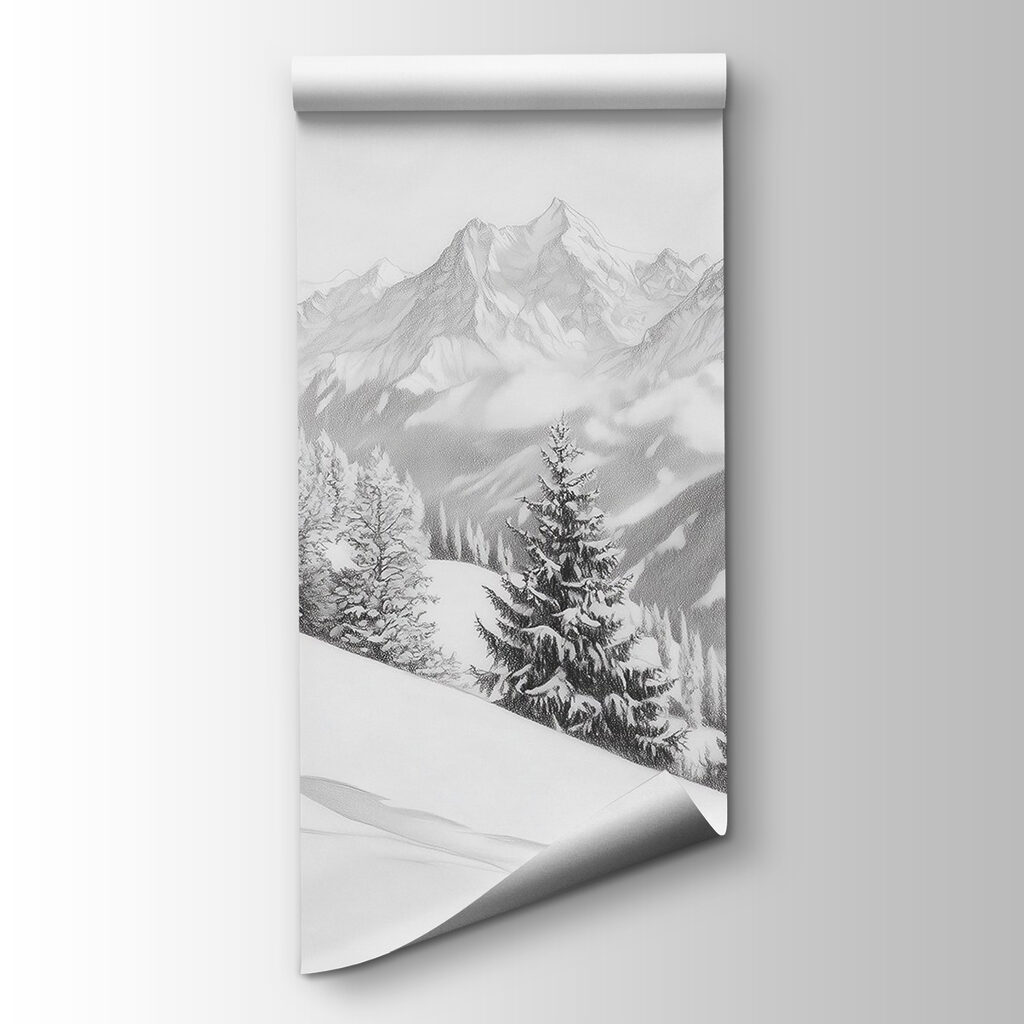 Pendio innevato con vista — vista del prodotto