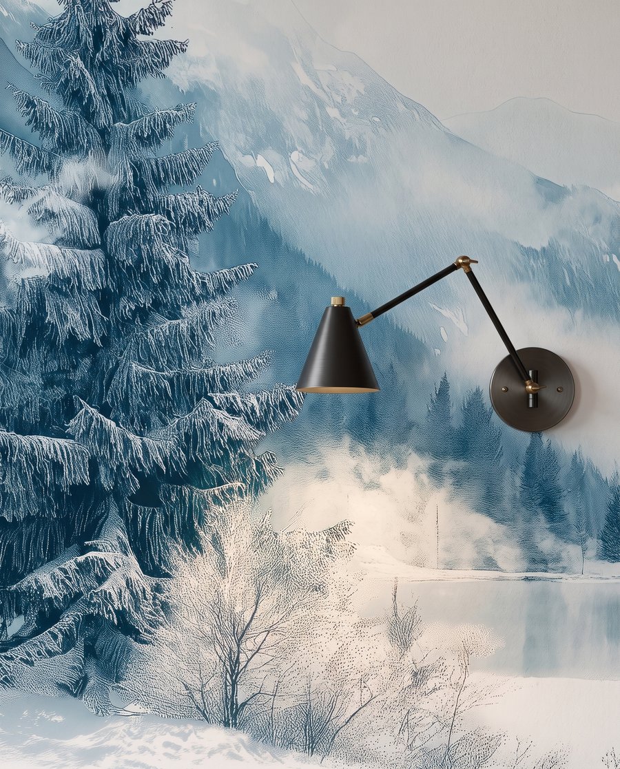 Lago invernale nella nebbia — dettaglio