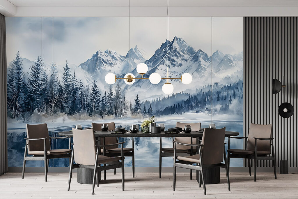 Cime innevate sul lago — ambiente 4