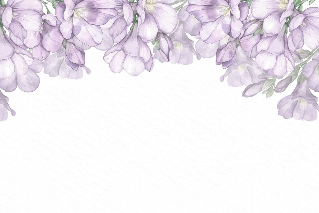 Fiori lilla in alto — design completo