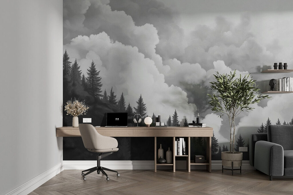 Pini sotto grandi nuvole — ambiente 3