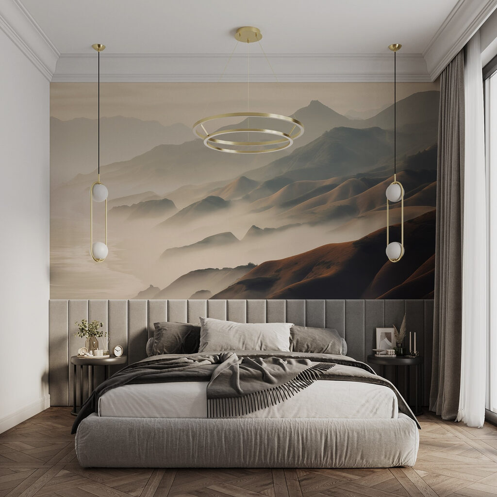 Nebbia dorata sulle montagne — ambiente 1