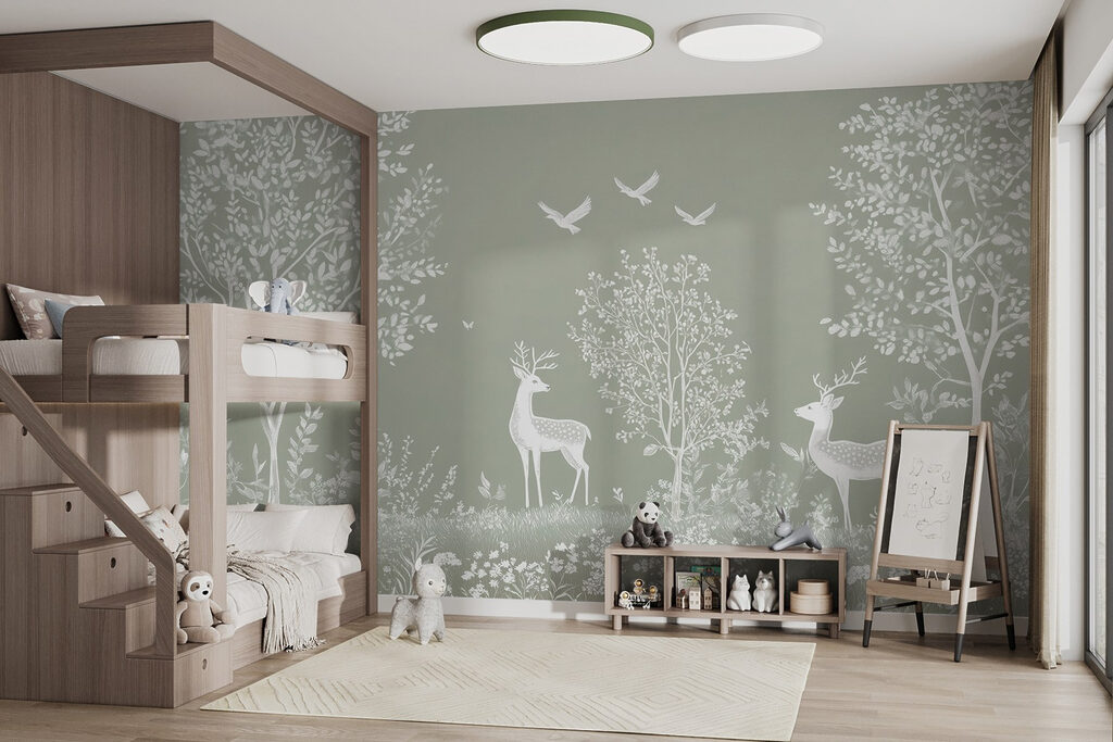 Cervi bianchi nel bosco — ambiente 2