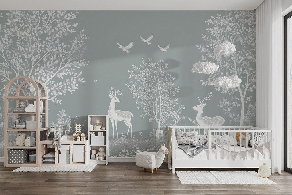 Cervi bianchi nel bosco — ambiente 4