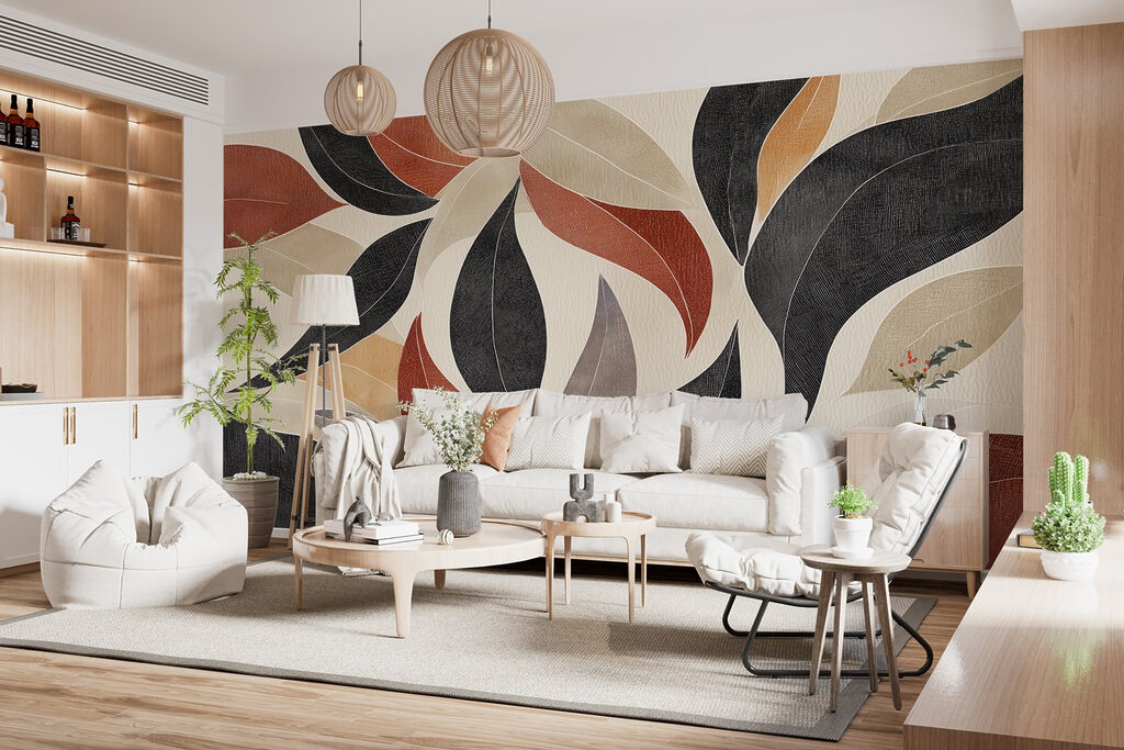 Foglie nere su terracotta — ambiente 3