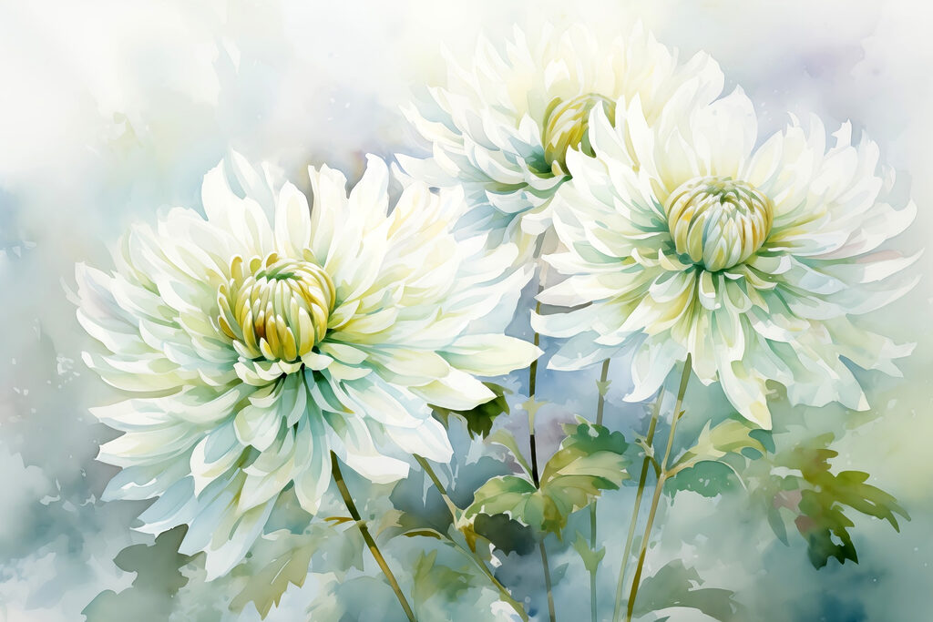Fiori leggeri in acquerello — design completo
