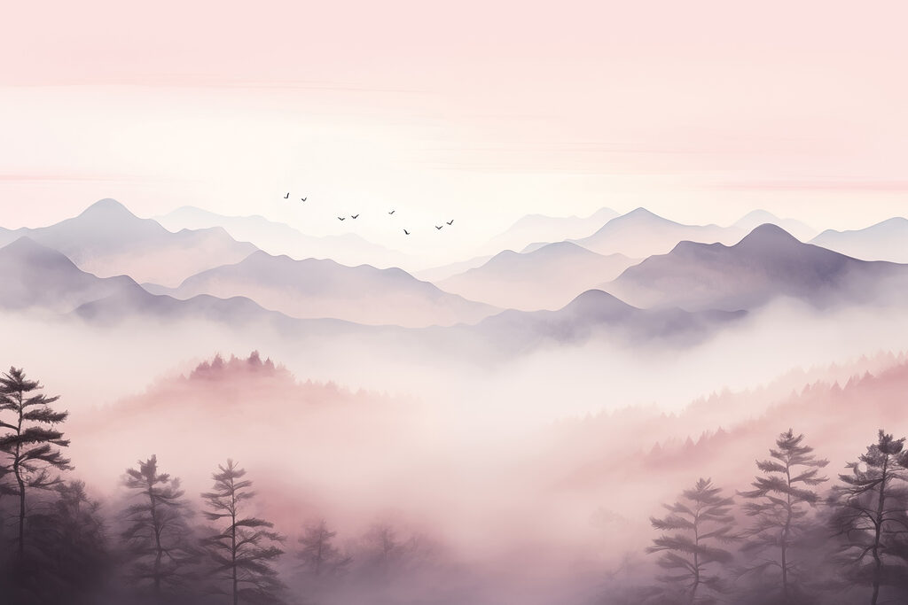 Valle di nebbia rosa — design completo