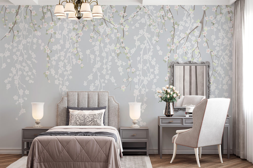 Foglie appese, grigio blu — ambiente 1