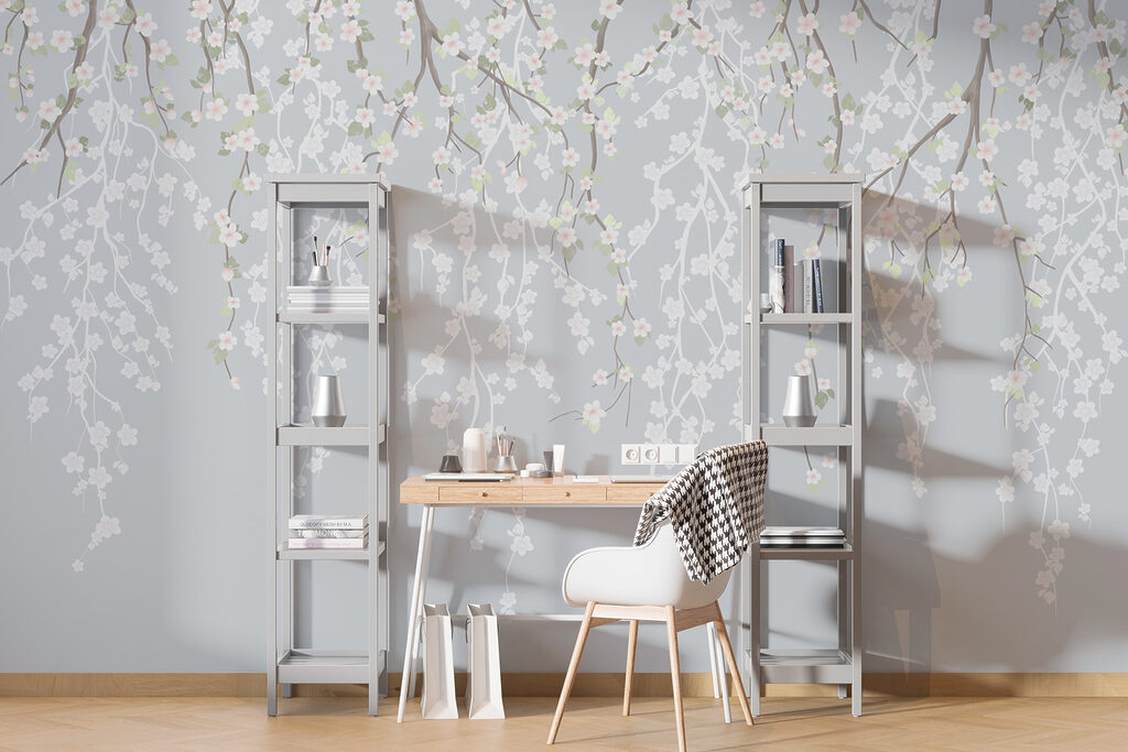 Foglie appese, grigio blu — ambiente 3